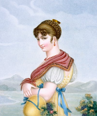 The Reverie, Engraved by Augrand, c.1816 by Parfait Augrand